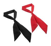 Beavorty Lot de 2 Foulards de Chef Unisexes Rouges et Noirs en Tissu Facile D’Entretien Cravates Triangulaires Professionnelles Cuisine Restaurant et Service Hôtelier