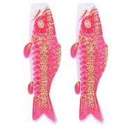 Beavorty Lot de 2 Manches à Air Japonaises de Carpe Koi 3d, Drapeaux Décoratifs Extérieurs 50 Cm, Couleurs Or et Rose Doré, Décorations Suspendues pour Jardin et Fête en Plein Air