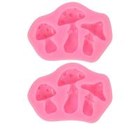 Beavorty Lot de 2 Moules à Fondant Champignon en Silicone Alimentaire Rose, Moules à Pâtisserie Polyvalents pour Décoration de Gâteaux, Chocolat et Pâte Polymère, pour Loisirs Créatifs