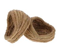 Beavorty Lot de 2 Nids Tissés en Paille Naturelle, Forme Pantoufle 15 Cm, Lit de Couchage en Osier pour Poules Pondeuses, Cabane Confortable et Écologique pour Petits Animaux, Pondoir