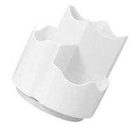 Beavorty Lot de 2 Organiseurs Rotatifs de Bureau en Plastique Blanc, Porte-pinceaux de Maquillage 3 Compartiments, Godets pour Crayons et Cosmétiques, Rangement Pratique pour Bureau