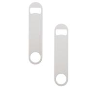 Beavorty Lot de 2 Ouvre-bouteilles Blancs Thermocollants en Fer Inoxydable, Décapsuleurs Vierges pour Bricolage Diy, Accessoires de Bar Multifonctions, Ustensiles la Cuisine Maison Cuisine