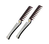 Beavorty Lot de 2 Peignes à Cheveux pour Hommes Pliants en Acier Inoxydable, Large Dents, Peigne à Huile, Coiffage Salon et Usage Quotidien, Outil Coiffure Pratique et Portable