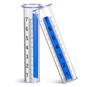 Beavorty Lot de 2 Pluviomètres D'extérieur en Plastique Transparent Échelle Graduée Précise, Capacité Compacte, pour Jardin, Pelouse et Patio, Instrument de Mesure Pluie Robuste et Facile