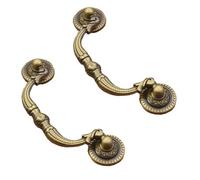 Beavorty Lot de 2 Poignées de Porte Rétro en Alliage de Zinc, Style Vintage, Trou D'entraxe 9,6 Cm, Finition Vert Antique, Poignées pour Meubles, Armoires et Tiroirs, Accessoires