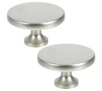 Beavorty Lot de 2 Poignées pour Armoires et Tiroirs, Boutons de Meuble en Métal Brossé Mat, Petit Bouton de Meuble 6017-1 Trou, Compatible Placard et Commode, Accessoires Pratiques