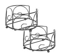 Beavorty Lot de 2 Porte-sous-verres en Fer Multifonctionnel, Support Rond Décoratif Cuisine et Bureau, Organiseur de Dessous de Tasse Compact pour Maison et Restaurant, Étagère de
