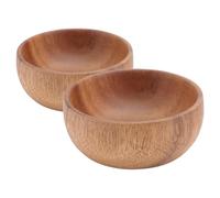 Beavorty Lot de 2 Saladiers en Bois D’acacia Massif 8x3,5 Cm, Bol Polyvalent pour Salade et Fruits, Corbeille à Fruits Cuisine Domestique et Hôtelière, Ustensile Bois la Cuisine Naturel,