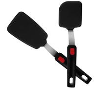 Beavorty Lot de 2 Set de Spatules en Silicone Flexibles Résistantes la Chaleur Noyau en Acier à Ressort Grosse Spatule Multifonction pour Wok Cuisine Teppanyaki et Friture Ustensiles
