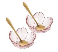 Beavorty Lot de 2 Sets de Bols Faciaux en Verre Transparent avec 2 Cuillères Dorées Bols à Mélanger pour Huiles Essentielles et Masques de Spa de Salon de Beauté Compact et Léger