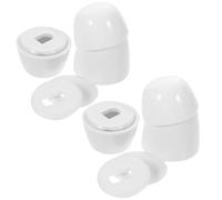 Beavorty Lot de 2 Sets de Cache-boulons de Toilette Ronds en Plastique Abs, Bouchons de Fixation Universels pour Cuvette de Toilette, Accessoires pour Salle de Bain et Wc, Protection