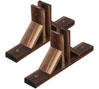 Beavorty Lot de 2 Supports de Clôture en Bois Massif, Base Anti-basculement pour Palissade de Jardin, Piquets Robustes en Bois Traité, Accessoires pour Clôture Extérieure, Fixation Stable