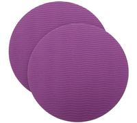 Beavorty Lot de 2 Tapis de Yoga Antidérapants Ronds 30 Cm en Mousse Épaisse Violet Foncé, Accessoires de Yoga pour Soutien, Équilibre et Protection des Genoux Pendant Exercices Pilates