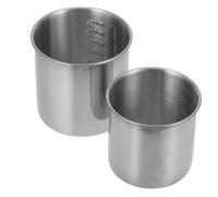 Beavorty Lot de 2 Tasses Graduées en Acier Inoxydable 250 Ml et 350 Ml sans Poignée, Verre Doseur Précis pour Farine, Riz et Sirop, Ustensile Cuisine Domestique pour Pâtisserie
