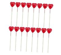 Beavorty Lot de 20 Décorations en Mousse de Cœur Rouge, Piques Alimentaires pour Gâteau de Saint-Valentin, Accessoires DIY Légers et Romantiques pour Anniversaire, Couleur Aléatoire
