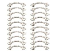 Beavorty Lot de 20 Set de Boutons de Tiroir Miniatures 47x14 Mm en Alliage de Zinc Argenté, Poignées Résistantes pour Placards, Boîtes à Bijoux et Meubles Décoratifs, Accessoire Pratique