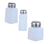 Beavorty Lot De 3 Bouteilles Rechargeables Antistatiques à Pompe En Aluminium Blanc 250ml 200ml 100ml, Doseur Pressable Pratique Pour Produits Liquides, Usage Professionnel Et Domestique