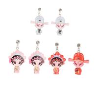 Beavorty Lot De 3 Paires De Clous D'Oreilles Pour Maquillage Du Visage De Pékin Boucles D'Oreilles Pour Filles Style Chinois Pendentifs Décoratifs Bijoux D'Oreilles