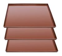 Beavorty Lot de 3 Tapis Silicone pour Déshydrateur et Cuisson au Four, Feuilles Antiadhésives Rebord Surélevé, Adaptés la Pâtisserie Maison
