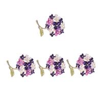 Beavorty Lot De 4 Broches Hortensia Pour Femme Style Vintage Élégantes En Alliage De Zinc Pour Revers Vêtements Décoration