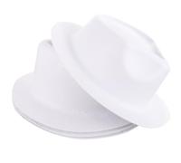 Beavorty Lot de 4 Chapeaux en Pâte de Papier Blanc Légers et Faciles à Peindre, Chapeaux Créatifs pour Peinture et Soirée Dansante Graffiti