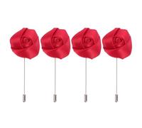 Beavorty Lot de 4 Corsages en Tissu Fait Main Motif Rose et Cœur, Broches Décoratives pour Hommes, Accessoires Vestimentaires Élégants pour Costume, pour Tenue de Noël Homme