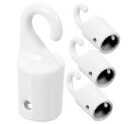 Beavorty Lot de 4 Crochets Blancs pour Baguette de Store Vénitien, Remplacement Crochet à Embout de Baguette en Métal Robuste, Accessoires pour Stores D’intérieur, Compatibles Mini