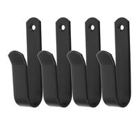 Beavorty Lot de 4 Crochets Muraux Robustes en Fer Noir, Résistance Antirouille, Simple Branche, Vis et Chevilles, pour Serviettes, Peignoirs et Skateboard, Usage Salle de Bain, la Cuisine