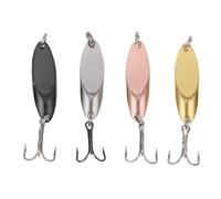Beavorty Lot de 4 Cuillères de Pêche en Métal 4 Cm 7 G, Leurres à Paillettes Dorés pour Eau Douce, Appâts Efficaces pour Truite et Achigan, Articles de Pêche Compacts et Portables