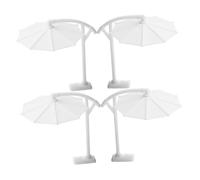 Beavorty Lot de 4 Mini Parasols D'extérieur 1/50 pour Maison de Poupée, Accessoires Miniatures de Jardin et Plage, Modèle Miniature de Parasol Décoratif pour Décor Extérieur et Terrasse