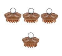 Beavorty Lot De 4 Peignes Portables À Texture Lisse Pour Le Cuir Chevelu Outil De Massage Capillaire À Pointes En Bois