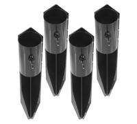 Beavorty Lot de 4 Piquets de Sol en Métal Noir pour Support de Lampadaire Extérieur, Accessoires D’éclairage Paysager Compatibles Lampes Solaires, Fixation Stable pour Parasol et Jardin,