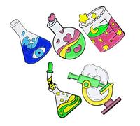 Beavorty Lot De 5 Broches En Émail Coloré Pour Équipement Expérimental Pour Revers Laboratoire Scientifique Scientifique Mignonnes Mathématiques Scientifiques En Alliage