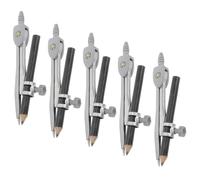 Beavorty Lot de 5 Compas de Dessin Précis en Métal pour Mathématiques, Outil de Dessin au Compas Réglable, Ensemble Boussoles pour Étudiants et Travaux Scolaires