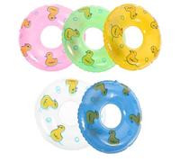 Beavorty Lot de 5 Mini Bouées Gonflables pour, Accessoires de Piscine pour Maison de Poupée, Accessoires de Photographie Décoratifs, Petits Ornements de Plage