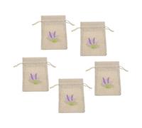 Beavorty Lot de 5 Sachets Vides Lavande en Toile de Jute Naturelle 10x14 Cm Cordon de Serrage, Paquet de Rangement Parfumés pour Fleurs Séchées, Pochettes Décoratives Légères