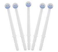 Beavorty Lot de 5 Têtes de Brosse Rondes en Plastique Réutilisables pour Irrigateur Buccal, Embouts de Jet Multi-usages Compatibles, Accessoires de Rechange Légers et Compacts pour Soins