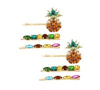 Beavorty Lot De 6 Barrettes à Cheveux Colorées En Cristal Forme Ananas, Taille Moyenne, Clip Acier Doux Pour Femmes Et Filles, Accessoires Mode Pour Coiffure Quotidienne Et Fête