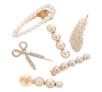 Beavorty Lot de 6 Barrettes à Cheveux en Strass et Perles, Accessoires Coiffure Élégants pour Maintenir les Cheveux Plats Style, pour Sœurs et Petites Amies Style Aléatoire