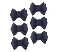 Beavorty Lot de 6 Breloques Décoration de Chaussure à Nœud en Tissu Côtelé Bleu Marine Accessoires Amovibles pour Baskets et Chaussures de Mariage Patchs Élégants pour Femmes Décorations