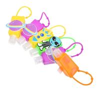 Beavorty Lot de 6 Flacons Rechargeables de 30 Ml Housse en Silicone Motif Dessin Animé, Bouteilles Étanches pour Lotion et Savonnette Liquide, Contenants Portables pour Couleur Aléatoire
