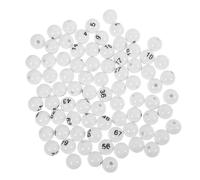 Beavorty Lot de 75 Boules Numérotées en Plastique Blanc Légères pour Jeu de Loto et Événements, Résistantes la Décoloration, pour Fêtes la Maison