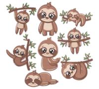 Beavorty Lot de 8 Écussons Brodés Paresseux, Patchs à Coudre en Tissu Résistant, Coloris Multicolore, pour Vêtements, Paquet et Loisirs Créatifs