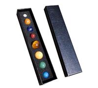 Beavorty Lot de 8 Pierres Minérales Rondes des Huit Planètes du Système Solaire, Décoration Éducative pour Bureau et Chambre D’garçon et Filles, Ensemble Présent en Boîte pour