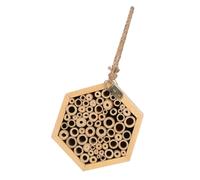 Beavorty Maison à Insectes Hexagonale en Bois Beige pour Abeilles et Oiseaux, Design Multifonctionnel Sources Alimentaires Abondantes, Décoration Élégante pour Jardin Extérieur