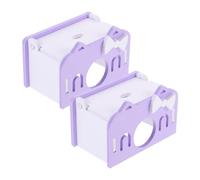 Beavorty Maison pour Hamster Petite Taille 2 Pcs en Plastique Violet, Cachette ’Escalade, Abri Solide pour Hamsters Nains et Petits Rongeurs, Accessoire Cage pour Détente et Activité