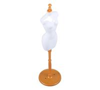 Beavorty Mannequin Féminin Miniature en Plastique Blanc Nacré avec Socle Stable, Torse à Demi-échelle pour Couture et Présentation de Vêtements de Poupée, Support pour Robe de Poupée