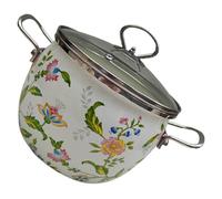 Beavorty Marmite Émaillée Épaisse avec Couvercle et Double Poignée, Casserole Multifonction en Émail Résistante Haute Température, Base Plate Stable pour Cuisson Gaz, Électrique