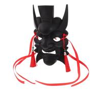 Beavorty Masque de Carnaval Traditionnel Chinois en Plastique Noir, Couverture Intégrale du Visage, Artisanal Fait Main, pour Cosplay et Fêtes Costumées