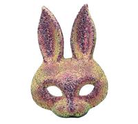 Beavorty Masque Lapin Scintillant Sequins pour Cosplay Fêtes Dhalloween Pâques et Événements Costumés Accessoire Demi Visage Animal Mignon